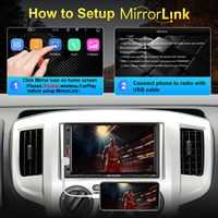 7 pouces 2 Din autoradio stéréo autoradio sans fil Android CarPlay avec caméra de recul AHD IPS écran tactile miroir lien BT 5.0 RDS AM FM