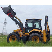 HuanSheng HS388 Cina murah Backhoe Harga Memuat casing tambang 4*4 roda pemuat Backhoe untuk dijual