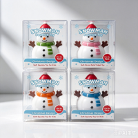 Jouet Squishy Bonhomme de Neige de Noël, Jouet Sensoriel Anti-Stress à Presser, Cadeau pour Enfants de 5 à 7 Ans, Boîte Cadeau de Noël, Faveur de Fête de Noël