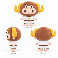 Peluche Mascotte du Zodiaque 2027 An de la Vache avec Logo Imprimé sur Vêtements, Personnalisation Professionnelle de Peluches Animaux (Taureau)