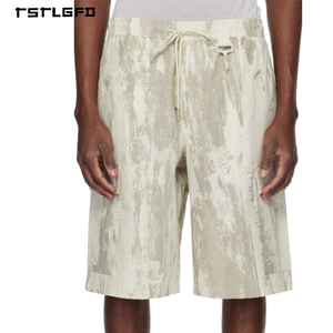 OEM ODM Bleach Wash Shorts Relaxed Fit Polyester Blend Summer Street Style Cargo Shorts - Product Image 2