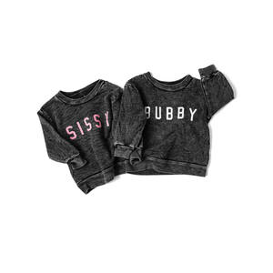 Wholesale custom acid wash black everyday girls sweatshirt <strong>sissy</strong> words <strong>baby</strong> comfortable wear sweatshirt - Product Image 6