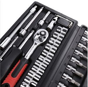 46 adet sürücü lokma seti SAE ve metrik Hex Bit lokma seti, oto tamir ev için cırcır anahtarı seti - Product Image 5