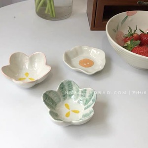 Японское керамическое блюдо с лепестками Ins, блюдо для приправ, уксуса, бытовое горчичное блюдо для ресторана, блюдо для соуса - Product Image 4
