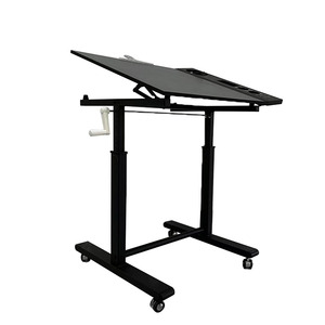Bureau debout roulant réglable en hauteur, bureau de dessin inclinable, bureau assis-debout, table de dessin semi-élevable - Product Image 1