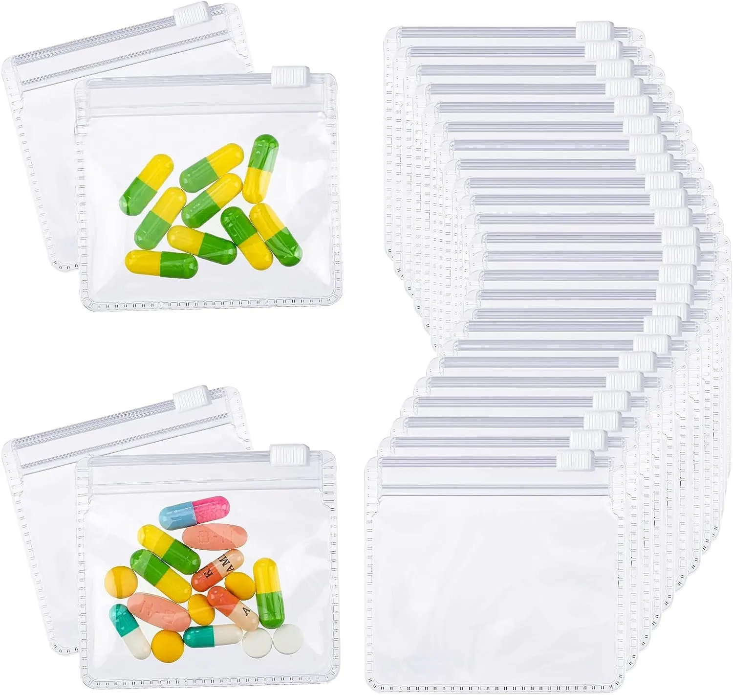 Wieder verwendbare versiegelte Reiß verschluss tasche, geeignet für Aufbewahrung boxen für Reise medizin, Schmuck und kleine handwerkliche Medizin taschen
