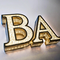 Lettres en relief 3D en LED, effet diamant acrylique, enseigne publicitaire lumineuse, logo personnalisé pour devanture de magasin, plusieurs couleurs, fabricant