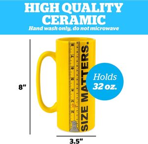 Taza de Café con Regla, Taza de Cerámica Divertida con Regla Real de 8 Pulgadas, Regalo Broma para Adultos y Amantes del Café - Product Image 4