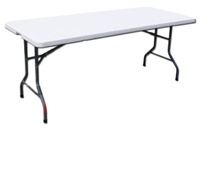 Mesa de Catering Plegable de Plástico Negro de 6 y 8 Pies de Largo, Ligera y Apilable, para Exteriores y Picnics - Product Image 4