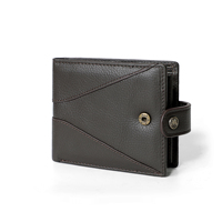 Dompet Kulit Pendek Vintage Unisex Tahan Air Dompet Fashion Penutup Kancing Tempat Kartu RFID Anti-Pencurian Multi-Fungsi Koin