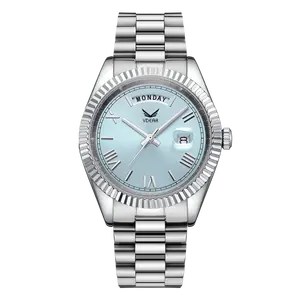 Reloj de acero inoxidable 316l resistente al agua 5atm con calendario minimalista de lujo para hombre, relojes de cuarzo para hombre