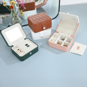 Double-layer Multifunctional Jewelry Box Wholesale square Box for Necklace Bracelet <strong>Ear</strong> Studs <strong>Rings</strong> <strong>Storage</strong> - Product Image 3