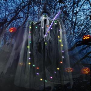 Nouveau design 2023 : Répulsif extérieur anti-oiseaux et anti-nuisibles en forme de sorcière, avec visage de fantôme effrayant, pour décoration d'Halloween et protection des récoltes - Product Image 5