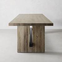 Table rectangulaire en bois de chêne massif de style américain rétro, table de négociation de bureau, table de salle à manger