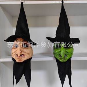 Halloween Witch Pendant Mask PVC Costume Prop Party Decoration Flesh Color Green Size Quirky Style - Product Image 1