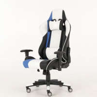 Venta al por mayor, cómoda, ergonómica, silla de ordenador con respaldo alto, giratoria, blanca, silla de Gaming de cuero
