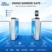 Gerbang Putar Swing Barrier Baja Tahan Karat 304 Sistem Kontrol Akses Speed Gate Pengenal Wajah Proteksi IP66 2 Arah