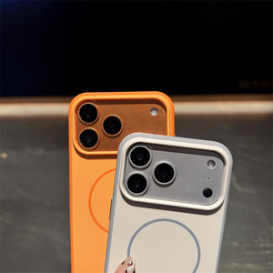 Fundas de Lujo para <span class=keywords><strong>iPhone</strong></span> 15 16 17 12 <span class=keywords><strong>13</strong></span> <span class=keywords><strong>Pro</strong></span> <span class=keywords><strong>Max</strong></span> 14 15 Plus con Botón Integrado para Cámara, Tacto de Piel, Carga Magnética Inalámbrica - Product Image 2