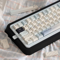 Keycaps Polka Dot Garam Laut PBT 150 Tombol Profil Cherry/SOA untuk MX Switch GH60/GK61/GK64/84/87/96/104/108/980 Keyboard Mekanik