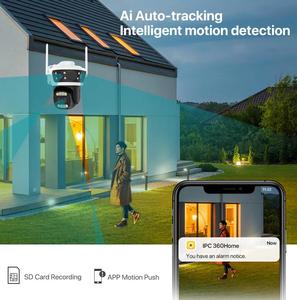 Caméra de Vidéosurveillance IP Extérieure Étanche 6K 12MP à Trois Objectifs et Trois Écrans, Système de Sécurité sans Fil avec Connectivité Wi-Fi et Capteur CMOS - Product Image 3
