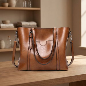 Bolso de Mano de Cuero Genuino para Mujer, Regalo de Boda Perfecto para Amigas, con Cierre, Dos Correas, Correa Cruzada, Tamaño Personalizado, Duradero - Product Image 3