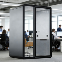 Cabine de bureau insonorisée modulaire à structure en acier, cabine silencieuse haute densité, design moderne, poste de travail privé pour école, maison ou bureau