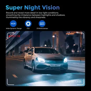 Azdome ตัวบันทึกการขับขี่ <span class=keywords><strong>GS63H</strong></span> Pro UHD, มี GPS ในตัวพร้อมแอพ2.4 "หน้าจอ IPS มองเห็นกลางคืนกล้องติดรถยนต์ทั้งด้านหน้าและด้านหลัง4K - Product Image 3