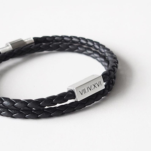 Nouveautés 2026 <span class=keywords><strong>Bracelet</strong></span> en <span class=keywords><strong>cuir</strong></span> pour <span class=keywords><strong>homme</strong></span> personnalisé gravé noir / marron avec inscription personnalisée pour montre Cadeau de luxe - Product Image 3