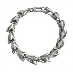 Collier ras du cou VAF *LOL* classique en acier inoxydable, chaîne à maillons creux en forme d'os de dragon, largeur 26 mm, 53 cm - Product Image 2