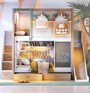 Lit pour enfants en bois massif, lit mezzanine, <span class=keywords><strong>maison</strong></span> dans les arbres, lit château, lit <span class=keywords><strong>mère</strong></span>-<span class=keywords><strong>enfant</strong></span>, petite <span class=keywords><strong>maison</strong></span> - Product Image 3