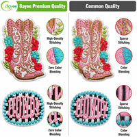 Patchs brodés thermocollants Western Cowgirl, motifs vintage de musique country, chevaux, bottes et cactus, pour vestes en jean et chapeaux, vente en gros
