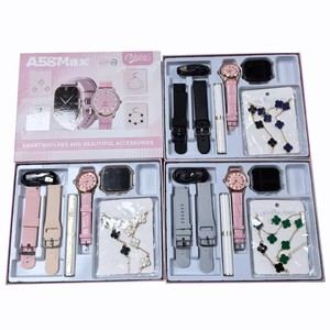 Reloj Inteligente A58 Max, Pulsera Trébol de Cuatro Hojas, Tubo Blanco para Lápiz Labial, Set de Joyería para Mujer, Llamadas, Moda, Aleación, Cuarzo, Monitor de Actividad - Product Image 1