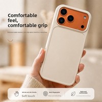 Coque de téléphone antichoc 2-en-1 effet peau pour iPhone 17 avec design de patch concave, style INS, couleur unie, motif 3D minimaliste DIY