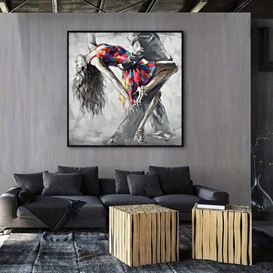 Cuadro Decorativo de Pareja Bailando, Pintado a Mano al 100%, Arte Abstracto de Lujo, Lienzo Estirado, Listo para Colgar, Pintura al Óleo, Tamaño Personalizable - Product Image 5