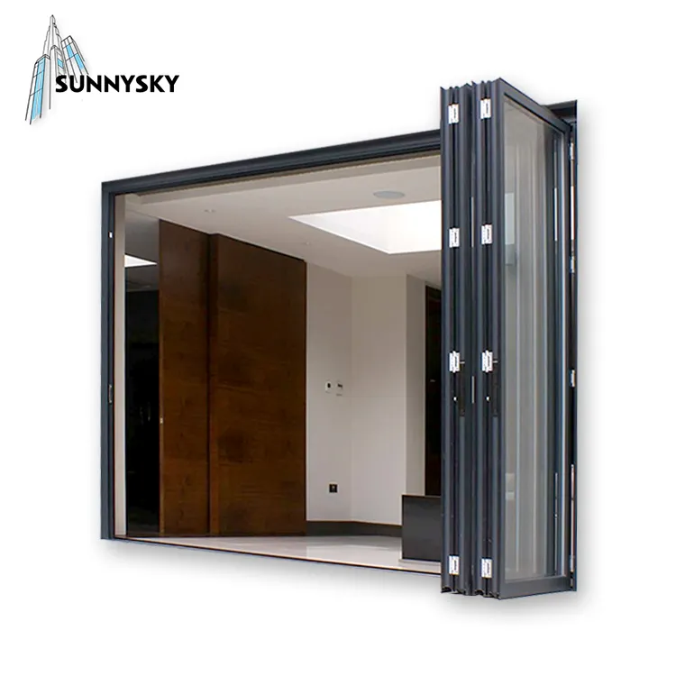 Thermalブレークアルミ二つ折りアコーディオンウィニペグ最高価格折戸ドア