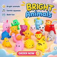 Lot de jouets de bain en caoutchouc pour animaux, assortiment personnalisé de 5 cm, avec couineurs, flottants, en silicone/caoutchouc, pour bébés de 0 à 4 ans, modèles Canards et Grenouilles