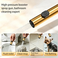 Ensemble de douche doré en aluminium anodisé, mitigeur de douche encastré doré avec pommeau de pluie et pistolet de pulvérisation pressurisé pour hôtel