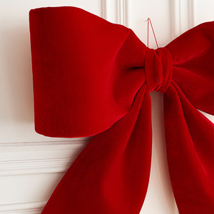 Grands nœuds floqués pour sapin de Noël, nœuds rouges pour décorations de Noël, pour arbre, clôture, escalier, rampe, cheminée - Product Image 4