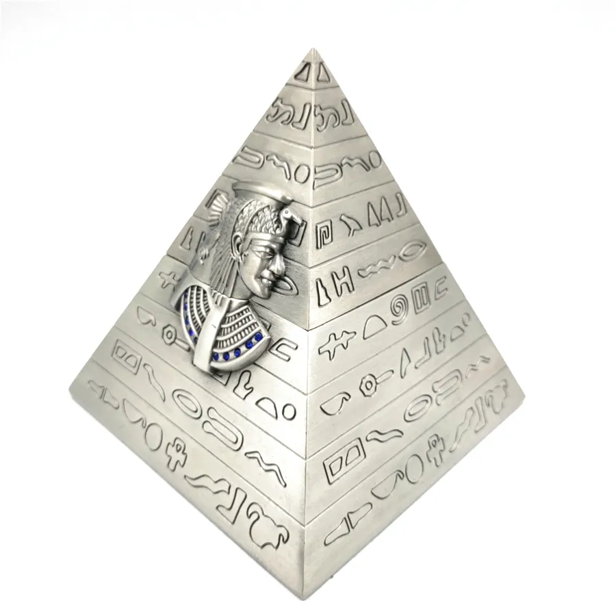 Caixa de armazenamento de metal em forma de pirâmide, fabricante personalizado, egito, forma, caixa de joias