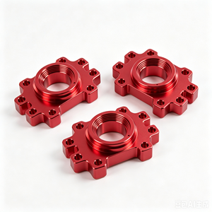 Base de Montaje de Brida de Aluminio 6061 con Mecanizado CNC Personalizado OEM, Anodizado Rojo, Fresado de Precisión, Placa de Conexión Roscada Mecánica - Product Image 5