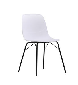 بيع بالجملة قاعدة فولاذية تجارية مزدوجة قابلة للتكديس ، كرسي طعام PP سريع التجميع للمطعم ، أثاث مقهى بيسترو - Product Image 4