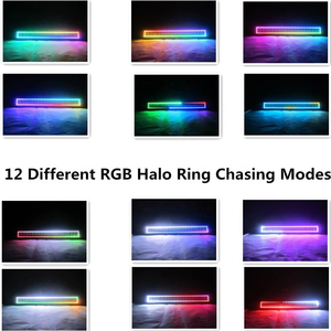 Barra de Luz LED de Alta Potencia de 126W con Control Remoto RF de 433MHZ y Panel de 20 Pulgadas ADT, con Efecto de Persecución RGB y Ojos de Ángel para ATV UTV - Product Image 3