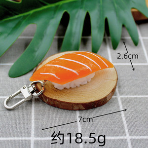 Porte-clés pendentif réaliste en résine, modèle de poisson sushi japonais, pour femmes, breloque décorative pour sac, thème <span class=keywords><strong>cuisine</strong></span> - Product Image 4