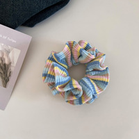 Yuxi Logo personnalisé grandes cravates élastiques à cheveux nouveauté chouchous à rayures multicolores pour femmes et filles en gros