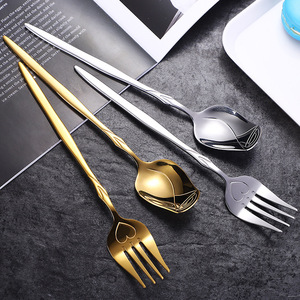 Stainless Steel Spoon Golden Rose Meal Spoon Creative Flower Spoon Student <b>Lunch</b> Box Meal Spoon Portable Spoon Fork Gift <b>Set</b> - Product Image 3