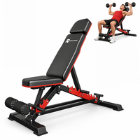 Banc de musculation pliable et réglable en acier au carbone, inclinable et déclinable, pour la musculation à domicile