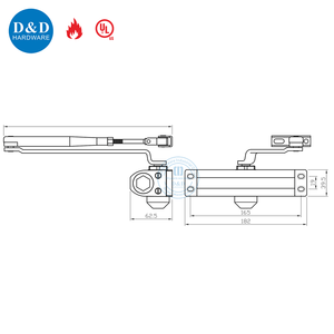 Ferme-<span class=keywords><strong>porte</strong></span> hydraulique à résistance au feu UL 10C Ferme-<span class=keywords><strong>porte</strong></span> <span class=keywords><strong>automatique</strong></span> avec bras ouvert en option pour <span class=keywords><strong>porte</strong></span> métallique - Product Image 6
