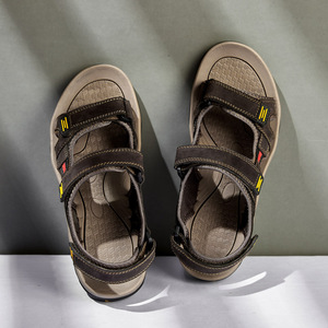 Best Seller Summer Casual Slippers for <strong>Men</strong> <strong>Brown</strong> New Fashion Style Leather Beach <strong>Sandals</strong> with Open Toe Soft and Comfortable - Product Image 3
