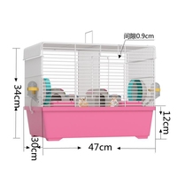 Cage à lapin anti-éclaboussures simple en fil métallique, cage à cochon d'Inde pliable et portable, grande cage rectangulaire pour chinchilla avec plateau en plastique