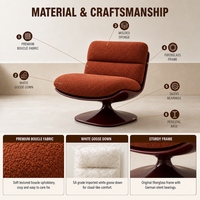 Fauteuil de balcon Pattie - Style luxe léger, petit fauteuil pivotant ergonomique en tissu moderne pour hôtel et salle à manger